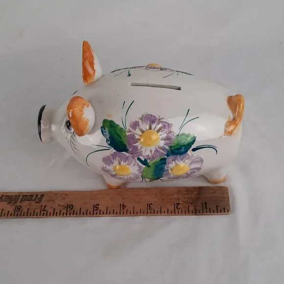 Vintage Hand painted Italian Piggy Bank - 7" long - Picture 8 of 8